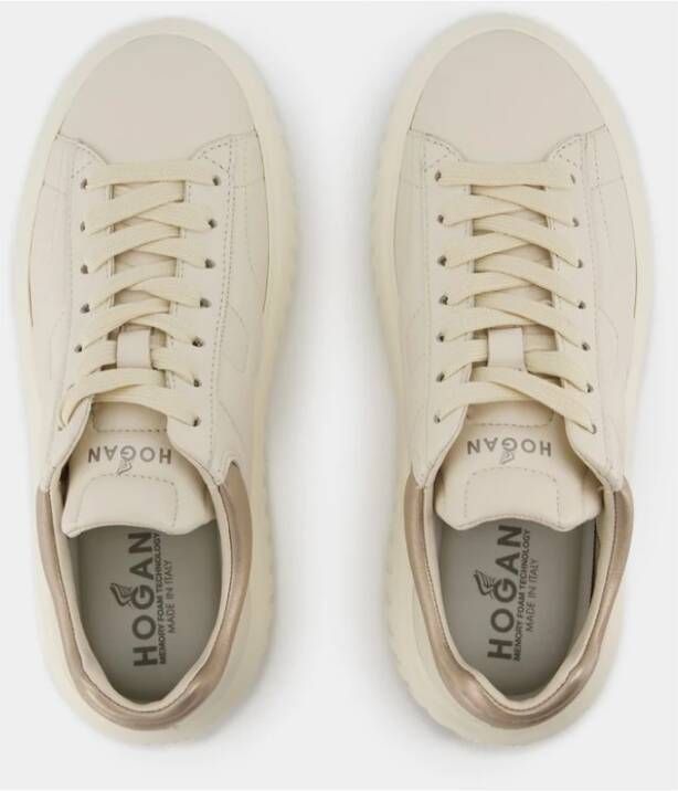 Hogan Strepen Leren Sneakers Beige Dames