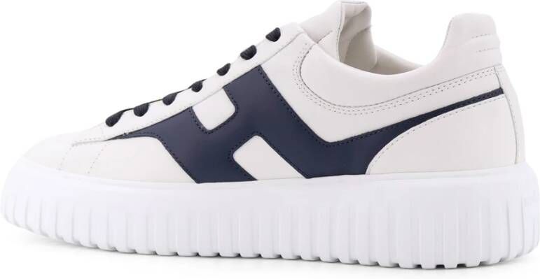 Hogan Strepen Leren Sneakers met Memory Foam White Heren