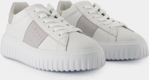 Hogan Strepen Leren Sneakers Wit White Heren