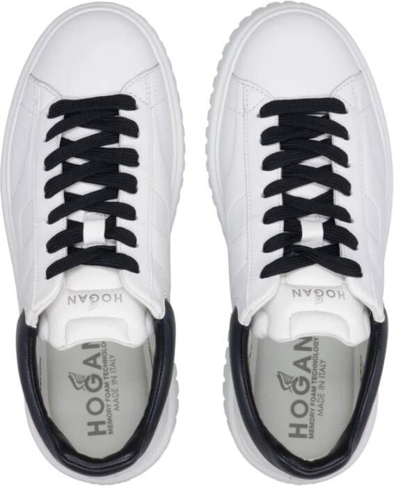 Hogan Strepen Leren Sneakers Wit White Heren