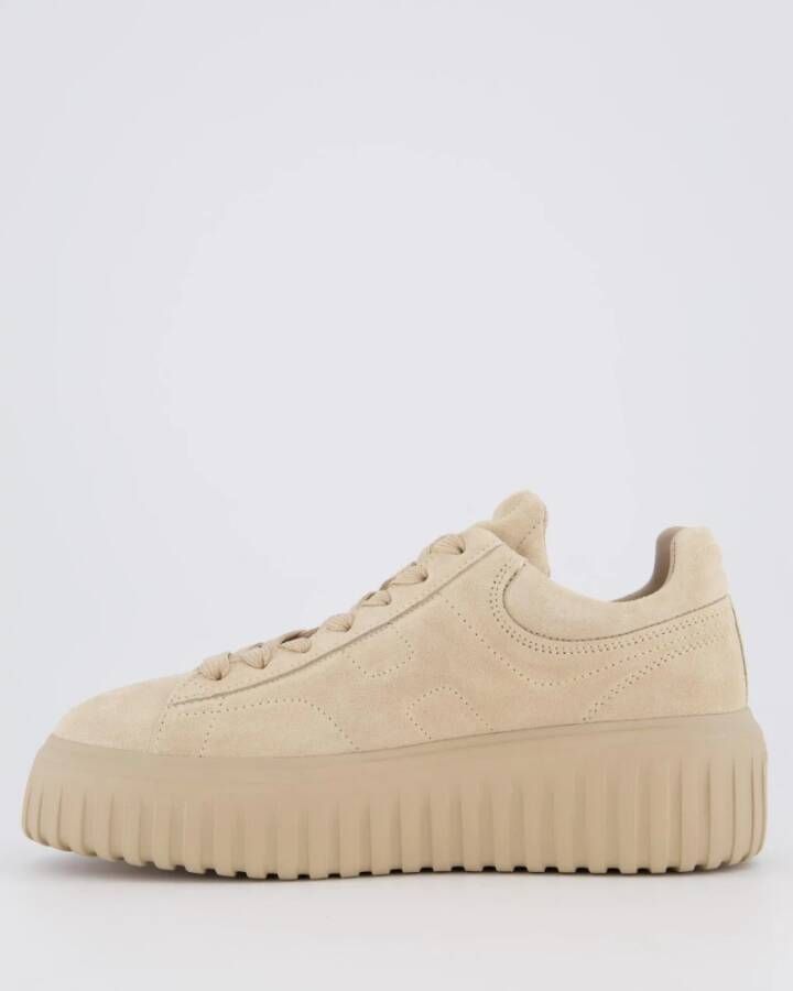 Hogan Strepen Veterschoenen Beige Dames