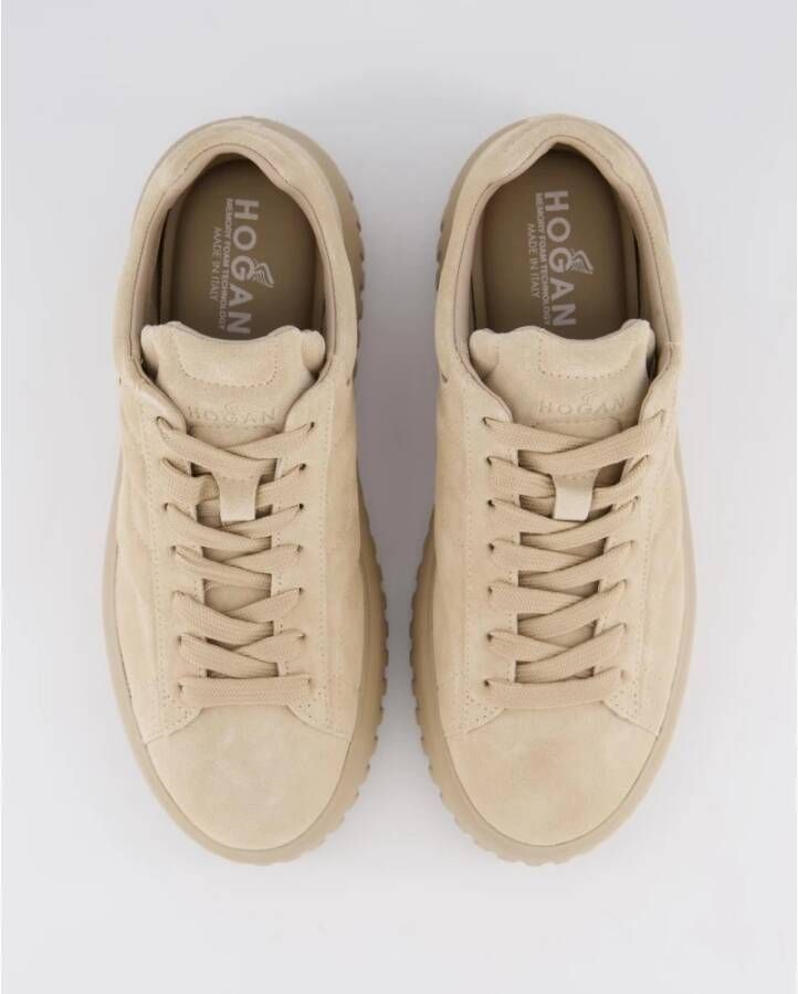 Hogan Strepen Veterschoenen Beige Dames