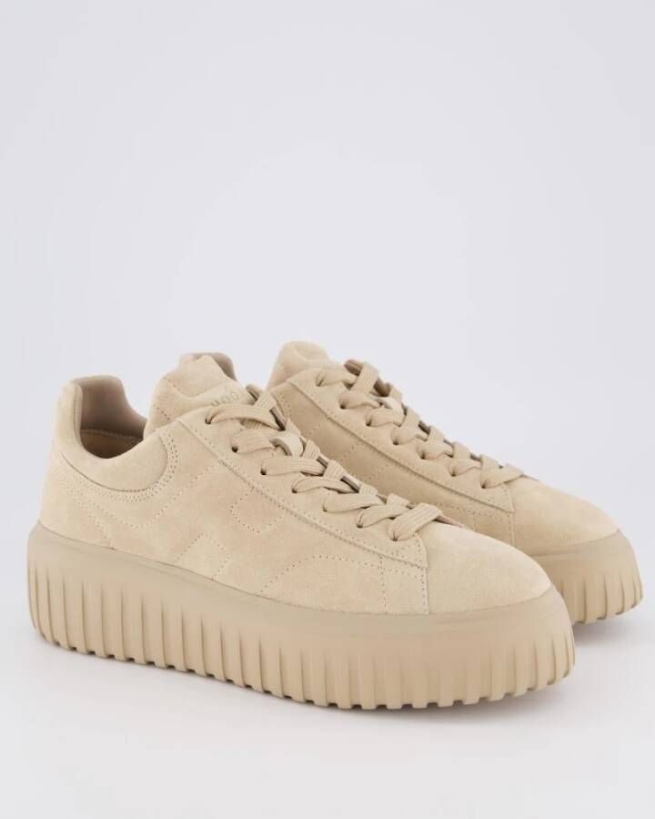 Hogan Strepen Veterschoenen Beige Dames