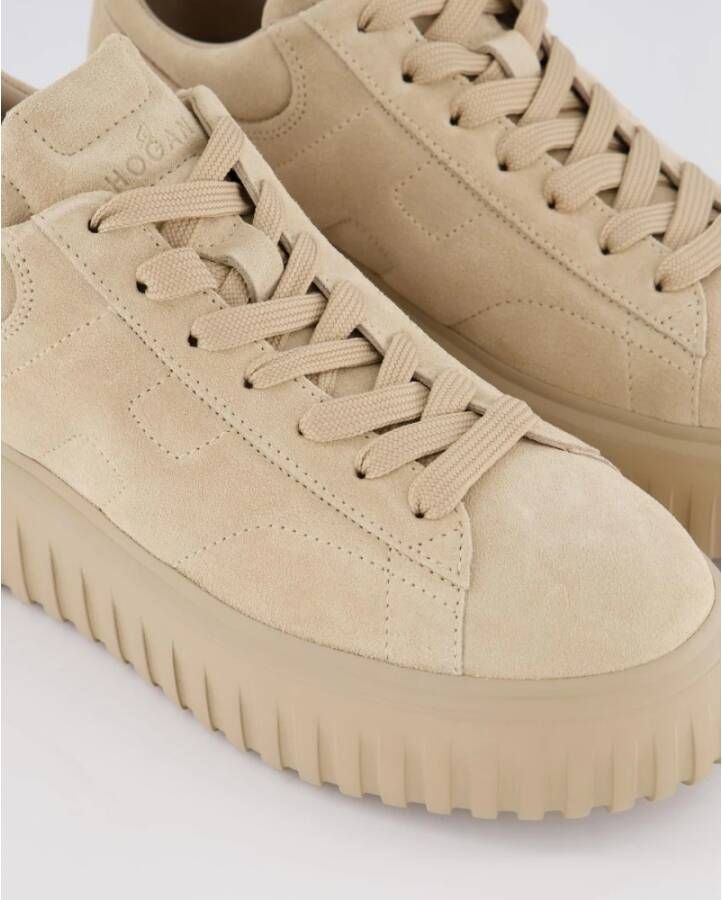 Hogan Strepen Veterschoenen Beige Dames