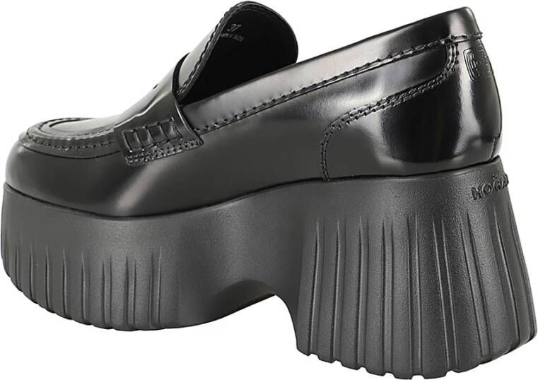 Hogan Strepen Wig Mocassin Schoenen Black Dames