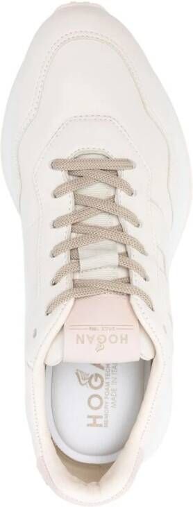 Hogan Studded Almond Beige Lace-Up Sneakers Beige Dames