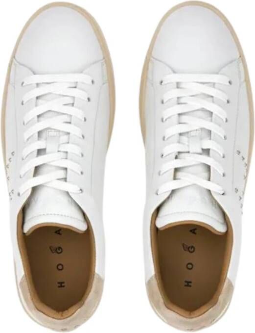 Hogan Studded Logo Sneaker met Branded Heel White Dames