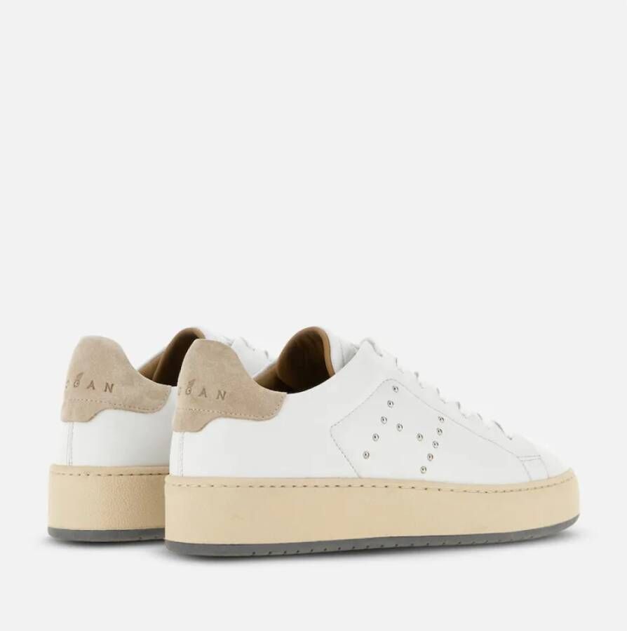 Hogan Studded White Leather Sneakers White Dames