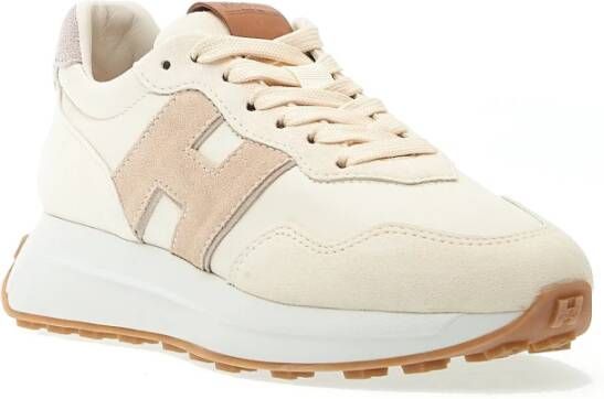 Hogan Suède en leren hardloopschoenen Beige Dames