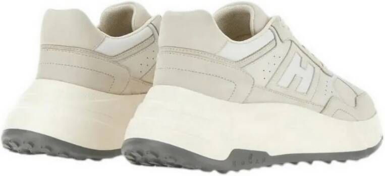 Hogan Suède en leren neutrale sneakers Beige Dames