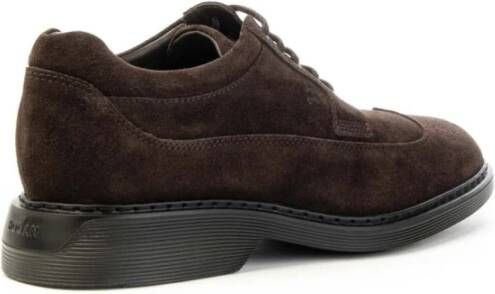 Hogan Suède herenschoenen met wingtip Brown Heren