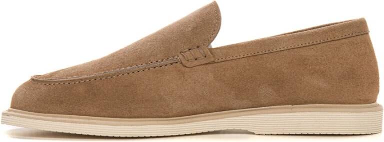 Hogan Suède Loafer met Logotong Beige Heren