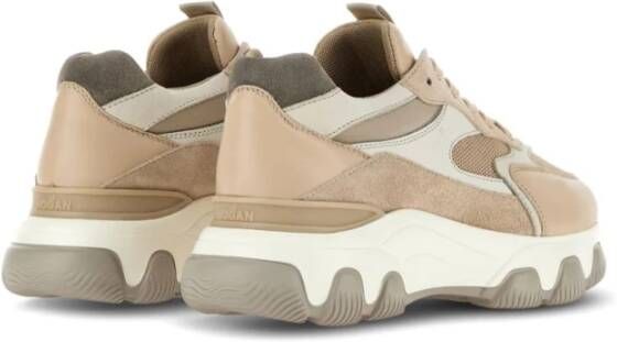 Hogan Suede Panelled Sneakers Beige Dames