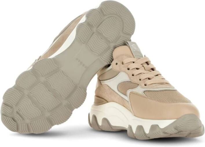 Hogan Suede Panelled Sneakers Beige Dames