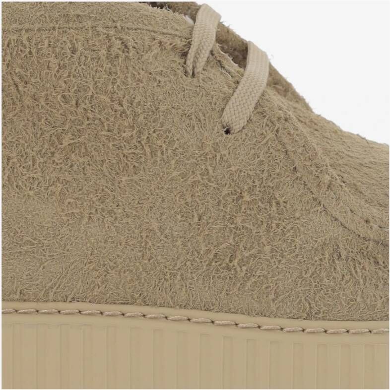 Hogan Suède Ronde Neus Veterschoenen Beige Heren