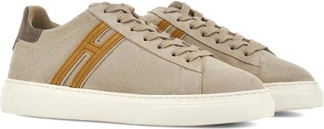 Hogan Suede Sneakers H365 in Tortora Kleur Beige Heren