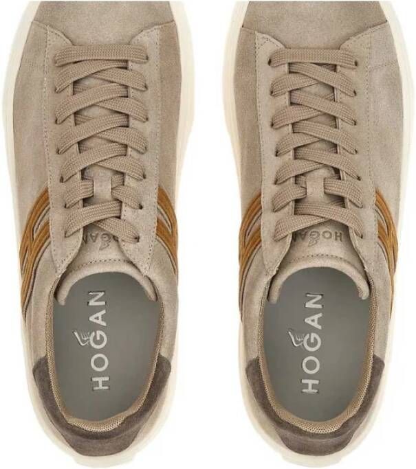 Hogan Suede Sneakers H365 in Tortora Kleur Beige Heren