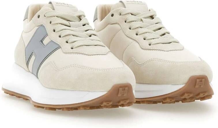 Hogan Suède Trainers Room Suiker Retro Stijl Beige Dames