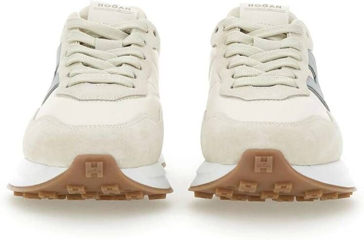 Hogan Suède Trainers Room Suiker Retro Stijl Beige Dames