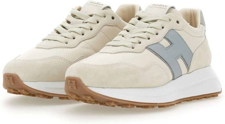 Hogan Suède Trainers Room Suiker Retro Stijl Beige Dames