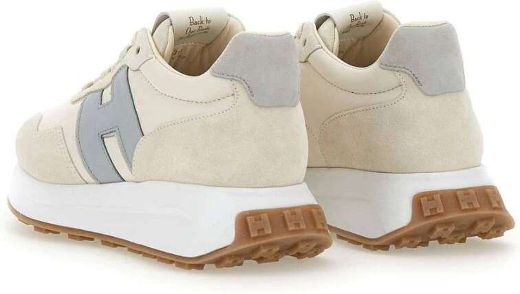 Hogan Suède Trainers Room Suiker Retro Stijl Beige Dames