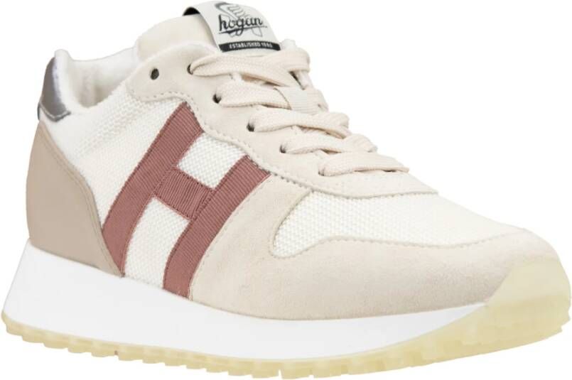 Hogan Suède Veterschoenen voor Dames Beige Dames