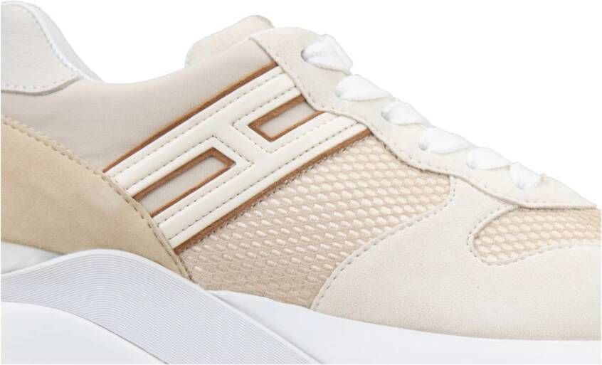 Hogan Suède Veterschoenen voor Dames Beige Dames