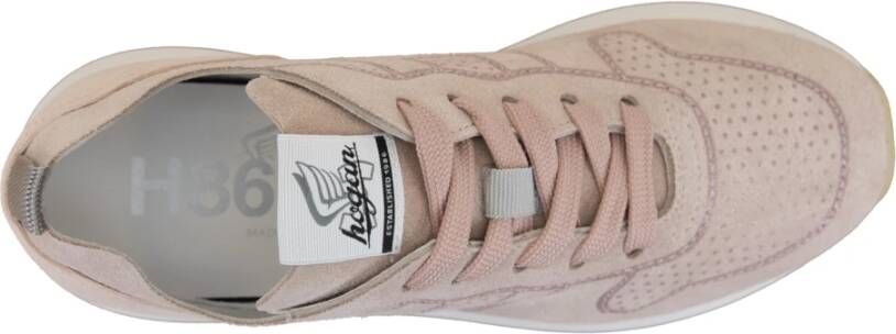 Hogan Suède vetersneakers met glitterdetails Pink Dames