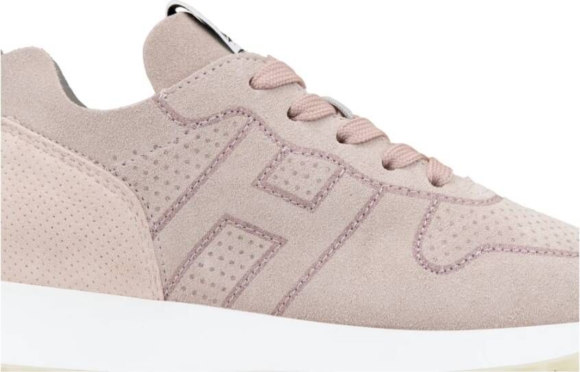 Hogan Suède vetersneakers met glitterdetails Pink Dames