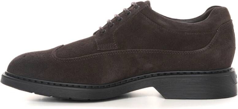 Hogan Suède Wing Cap Derby Schoenen Brown Heren