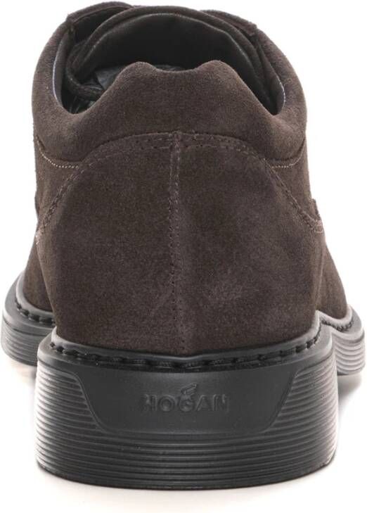 Hogan Suède Wing Cap Derby Schoenen Brown Heren