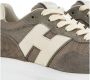 Hogan Taupe Suède Mesh Panel Sneakers Gray Dames - Thumbnail 3