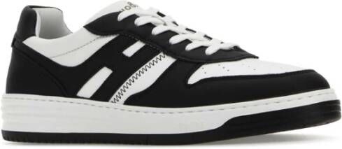 Hogan Tweekleurige leren sneakers Black Heren