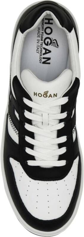 Hogan Tweekleurige leren sneakers Black Heren