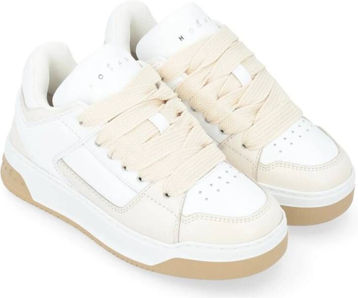 Hogan Veterschoenen van Zwart Leer White Dames