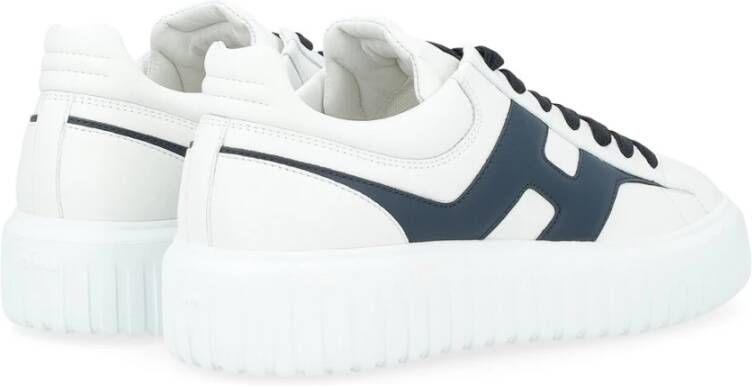 Hogan Wit en Marineblauw Leren Sneakers White Heren