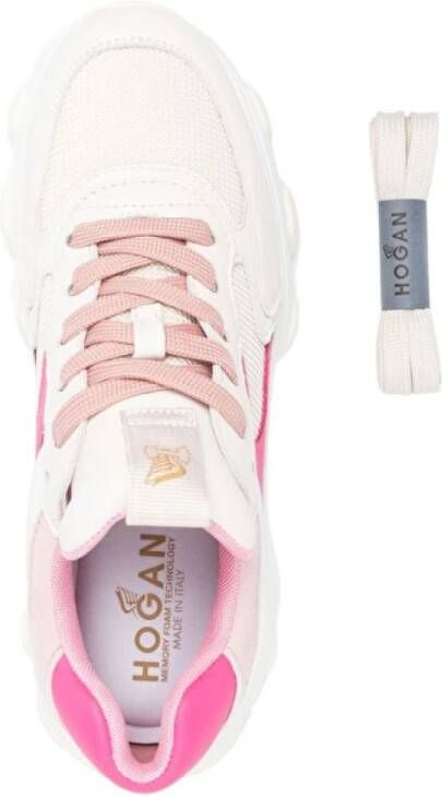 Hogan Wit Roze Veterschoenen Hyperactive Ss23 Multicolor Dames