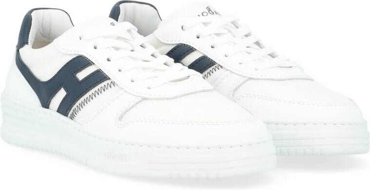 Hogan Witte en Blauwe Leren Sneaker White Heren