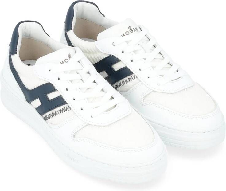 Hogan Witte en Blauwe Leren Sneaker White Heren