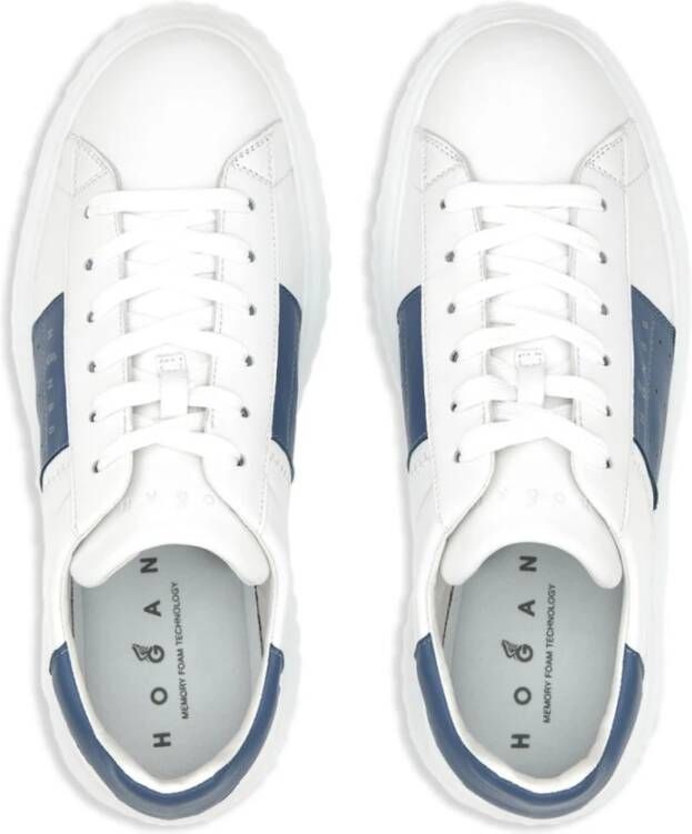 Hogan Witte en Blauwe Sneakers voor Mannen White Heren