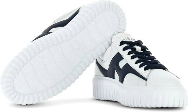 Hogan Witte en Marineblauwe Sneakers voor Mannen White Heren