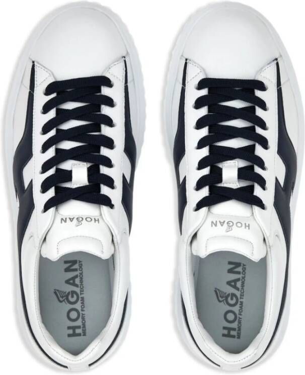 Hogan Witte en Marineblauwe Sneakers voor Mannen White Heren