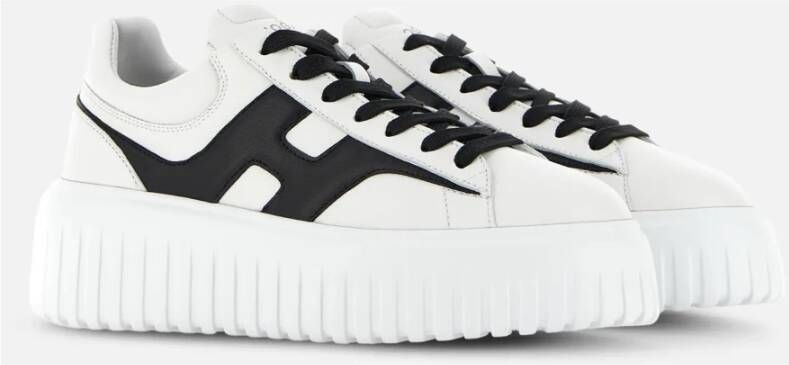 Hogan Witte en zwarte leren sneakers White Heren