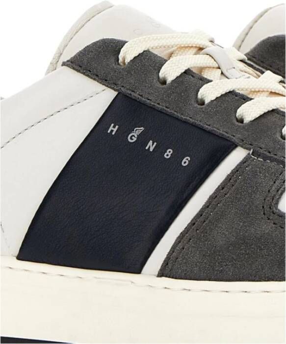 Hogan Witte Grijze Sneaker met Marineblauwe Band Multicolor Heren