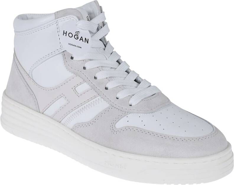 Hogan Witte hoge leren sneakers White Dames