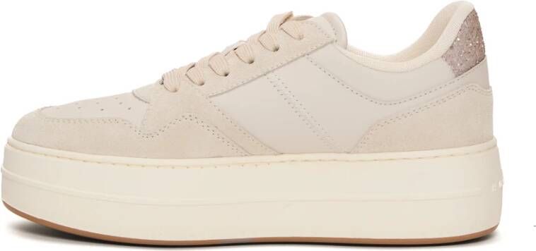 Hogan Witte Leren Glitter Sneakers White Dames