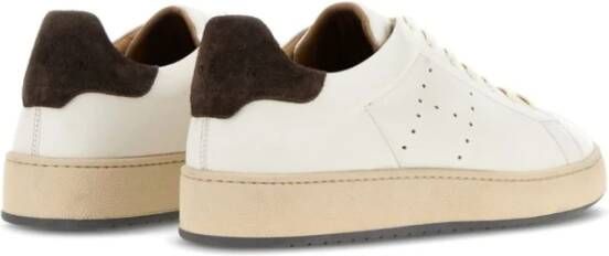 Hogan Witte Leren Sneakers Ronde Neus White Heren