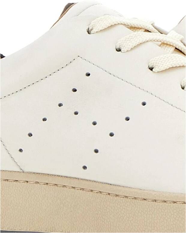 Hogan Witte Leren Sneakers Ronde Neus White Heren