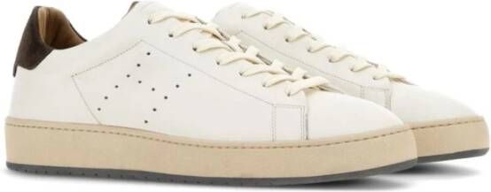 Hogan Witte Leren Sneakers Ronde Neus White Heren