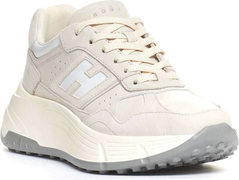 Hogan Witte Leren Sneakers Hi-Fi Model White Dames